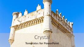  Presentation with castle - Audience pleasing PPT theme consisting of castle-of-belmonte-de-campos backdrop and a lemonade colored foreground