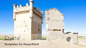  Presentation with castle - Amazing slides having castle-of-belmonte-de-campos backdrop and a lemonade colored foreground