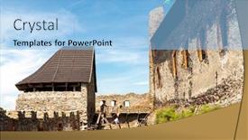  Presentation with hungary - Beautiful PPT theme featuring castle-of-boldogko-in-northern backdrop and a light blue colored foreground