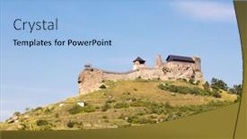  Presentation with hungary - PPT layouts featuring castle-of-boldogko-in-northern background and a light blue colored foreground