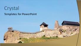  Presentation with hungary - Amazing PPT theme having castle-of-boldogko-in-northern backdrop and a light blue colored foreground