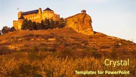  Presentation with hungary - Presentation theme having castle-of-boldogko-in-northern background and a tawny brown colored foreground