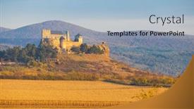  Presentation with hungary - Presentation theme having castle-of-boldogko-in-northern background and a light blue colored foreground