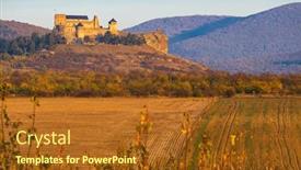  Presentation with castle purple - Presentation design with castle-of-boldogko-in-northern background and a tawny brown colored foreground