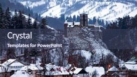  Presentation with castle - Presentation design consisting of castle of dracula transylvania romania background and a ocean colored foreground