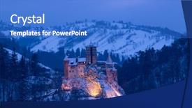  Presentation with transylvania - Beautiful PPT theme featuring castle of dracula transylvania romania backdrop and a teal colored foreground