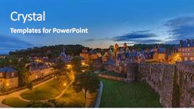  Presentation with travel - Cool new slide deck with castle of fougeres in brittany backdrop and a  colored foreground