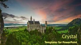  Presentation with bavaria - Presentation enhanced with castle-of-neuschwanstein-in-bavaria background and a tawny brown colored foreground