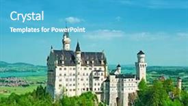  Presentation with bavaria - PPT theme with castle of neuschwanstein in bavaria germany background and a teal colored foreground