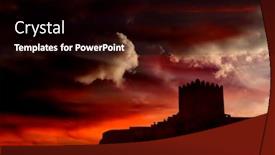  Presentation with castle - Beautiful presentation theme featuring castle of sortelha backdrop and a black colored foreground