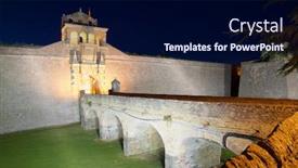  Presentation with peter - Theme having castle-of-st-peter-known background and a navy blue colored foreground