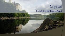  Presentation with european union - Audience pleasing PPT theme consisting of castle-orl-k-above-lake backdrop and a lemonade colored foreground