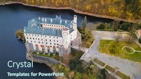  Presentation with czech republic - Beautiful PPT theme featuring castle-orlik-nad-vltavou backdrop and a tawny brown colored foreground