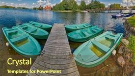  Presentation with view of kerak castle crusader - Audience pleasing PPT layouts consisting of castle panorama with boats lithuania backdrop and a  colored foreground