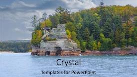  Presentation with miner - PPT theme with castle pictured rocks national lakeshore background and a light blue colored foreground
