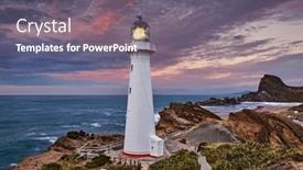  Presentation with lighthouse - Slides with castle-point-lighthouse-sunrise-wairarapa background and a gray colored foreground