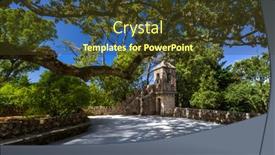  Presentation with castle - Slide set having castle-quinta-da-regaleira-sintra background and a tawny brown colored foreground