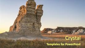 Presentation with october - PPT theme having castle rock - limestone pillar landmark background and a tawny brown colored foreground