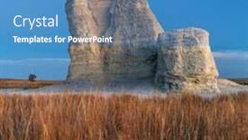  Presentation with fall morning - Cool new presentation design with castle-rock-limestone-pillar-landmark backdrop and a teal colored foreground