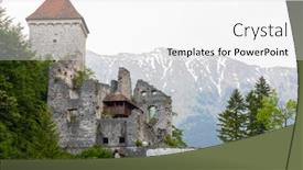  Presentation with zoroastrian ruins of ancient palace - Slides having castle-ruins-kamen-radovljica-slovenia background and a white colored foreground