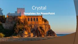  Presentation with castle - Slides enhanced with castle-sao-joao-do-arade background and a  colored foreground