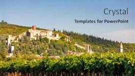  Presentation with italy - Presentation theme having castle-soave-in-veneto-italy background and a  colored foreground