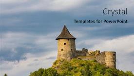  Presentation with border - Colorful PPT layouts enhanced with castle-somoska-on-slovakia-hungarian backdrop and a light blue colored foreground