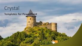  Presentation with border - Audience pleasing slides consisting of castle-somoska-on-slovakia-hungarian backdrop and a light blue colored foreground