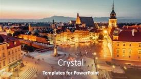  Presentation with twilight 3d - Colorful slide set enhanced with castle-square-in-warsaw backdrop and a red colored foreground