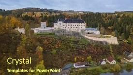  Presentation with czech republic - PPT theme with castle-sternberk-in-czech-republic background and a tawny brown colored foreground