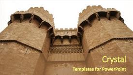  Presentation with towers - Amazing theme having castle towers backdrop and a tawny brown colored foreground