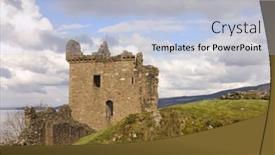  Presentation with scotland - Presentation featuring urquhart bay in loch ness background and a light blue colored foreground