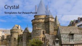  Presentation with castle - Audience pleasing slide set consisting of castle of vitre in brittany backdrop and a  colored foreground