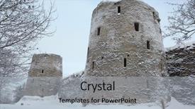  Presentation with free beugron air traffic control tower - Presentation design featuring castle wall - ryabinovka tower r and vyshka background and a light blue colored foreground