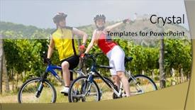  Presentation with bikers - PPT theme with castle with vineyard czech republic background and a sky blue colored foreground