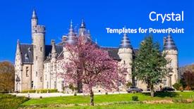  Presentation with belgium - Cool new PPT layouts with castles of belgium - marix bornem backdrop and a cobalt blue colored foreground