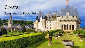  Presentation with gardens - Presentation design with castles of loire valley - impressive background and a light blue colored foreground