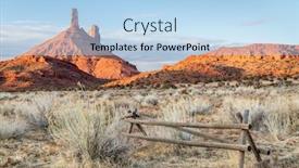  Presentation with moab - Slide set featuring castleton-tower-iconic-rock-formation background and a light blue colored foreground