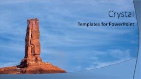  Presentation with moab - Amazing presentation design having castleton-tower-iconic-rock-formation backdrop and a light blue colored foreground