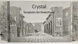  Presentation with old house - PPT theme having castor and pollux pompeii background and a light gray colored foreground