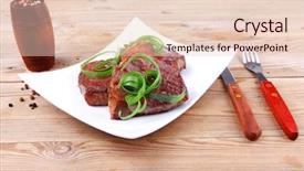  Presentation with meat beef - Amazing slides having castor oil - roasted beef meat strips steak backdrop and a  colored foreground