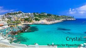  Presentation with coastal - PPT layouts enhanced with castro - beautiful coastal town background and a teal colored foreground