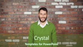  Presentation with brick wall - Cool new PPT layouts with casual - portrait of happy businessman standing backdrop and a tawny brown colored foreground