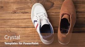 Presentation with shoes - Slides consisting of casual-and-dressy-mens-shoes background and a red colored foreground