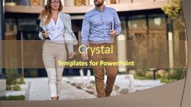  Presentation with business casual - PPT theme with casual-business-male-and-female background and a violet colored foreground