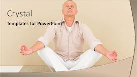  Presentation with business casual - PPT theme with casual-business-yoga-senior-handsome background and a lemonade colored foreground