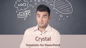  Presentation with speech delay - Presentation theme with casual businessman with drawn speech background and a lemonade colored foreground