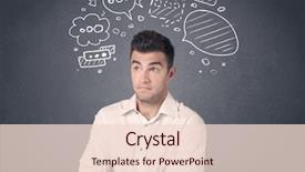  Presentation with rain for speech - Presentation theme enhanced with casual businessman with drawn speech background and a  colored foreground