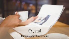  Presentation with files - Beautiful slide set featuring casual-businesswoman-looking-at-files backdrop and a soft green colored foreground