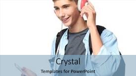  Presentation with donation food clothes - Slide set consisting of casual clothes listening to music background and a light blue colored foreground